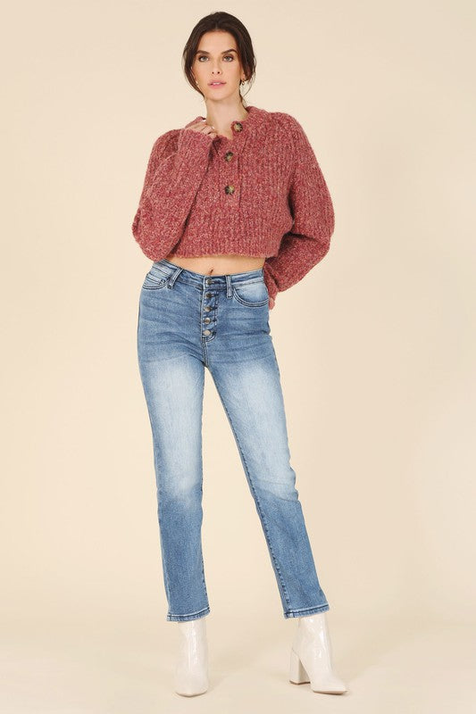 Melange Multicolor Sweater Top