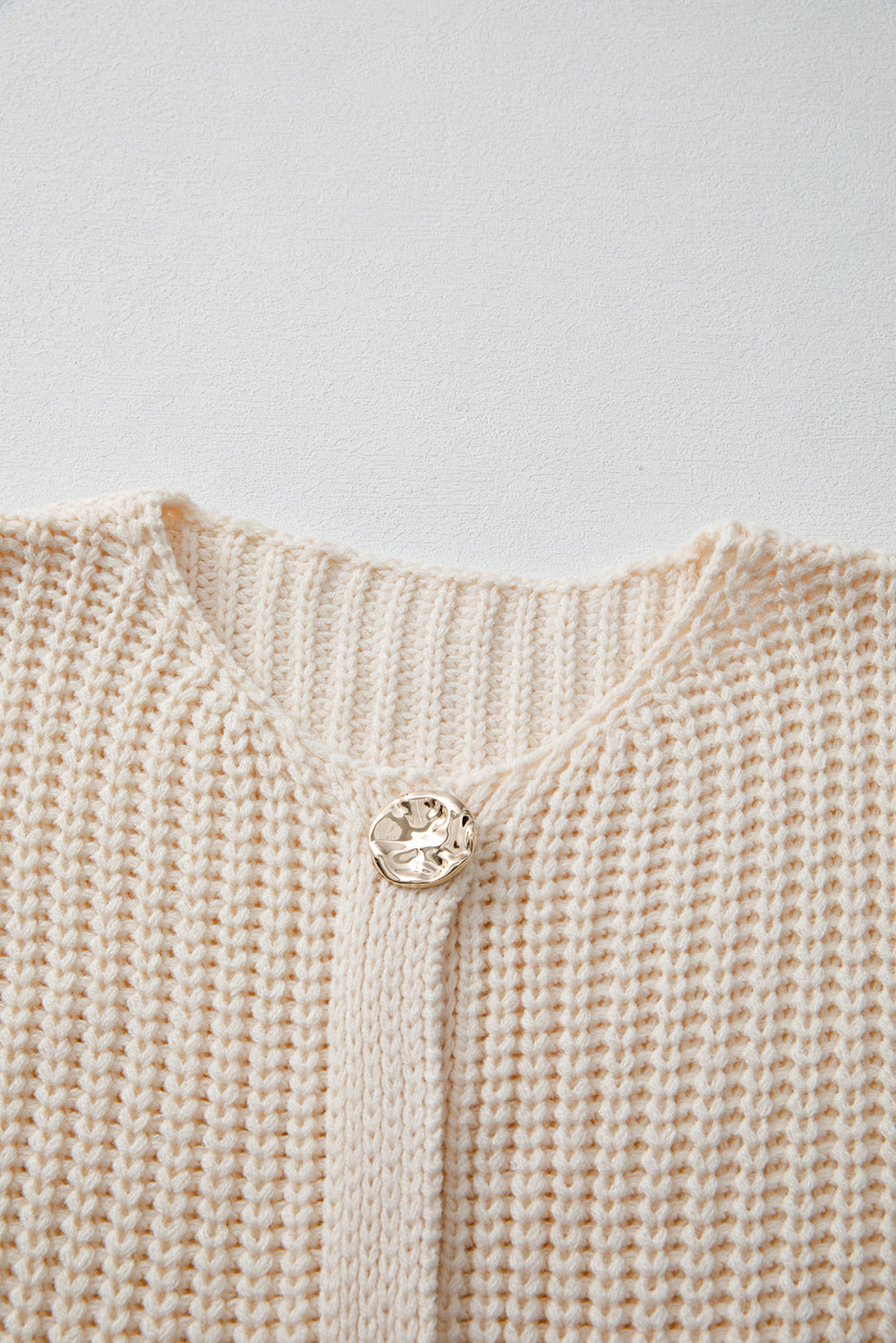 Textured Knit Side Pockets Buttoned Sweater Vest