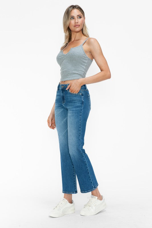 Cat's Whiskers Mid Rise Ankle Jeans