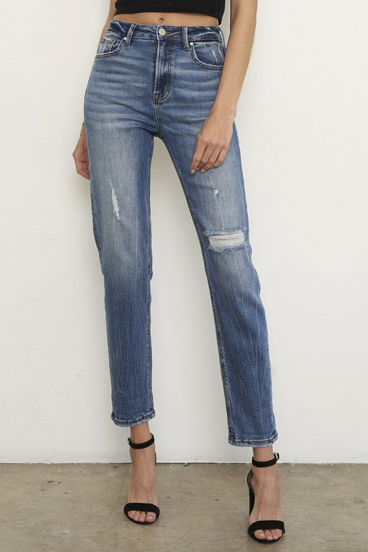 High-Rise Girlfriend Jeans