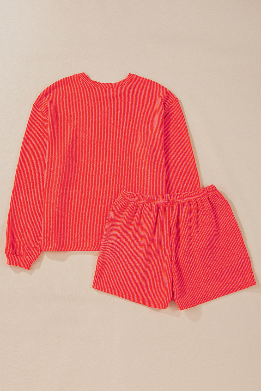 Heart Shape Graphic Corded Pullover and Shorts Outfit