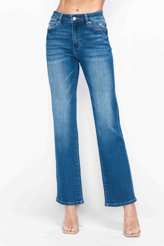 Cat's Whiskers High Rise Straight Jeans