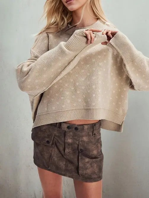 Crewneck Bow Knit Sweater