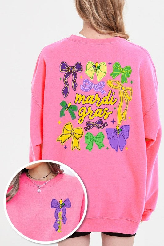 Mardi Gras Coquette Bows Graphic Sweatshirt