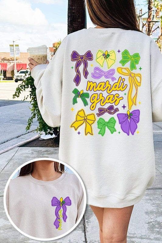 Mardi Gras Coquette Bows Graphic Sweatshirt