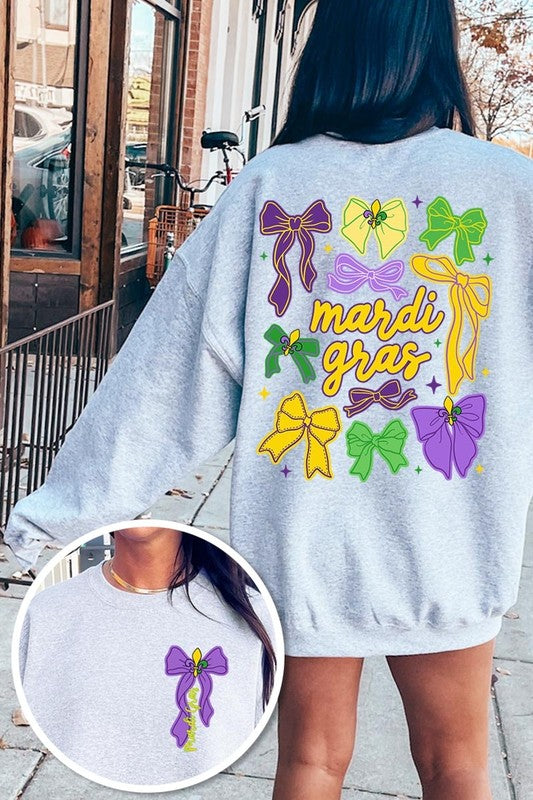 Mardi Gras Coquette Bows Graphic Sweatshirt