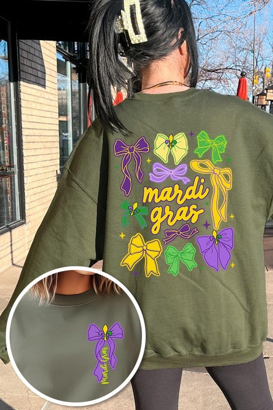 Mardi Gras Coquette Bows Graphic Sweatshirt