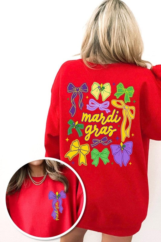 Mardi Gras Coquette Bows Graphic Sweatshirt