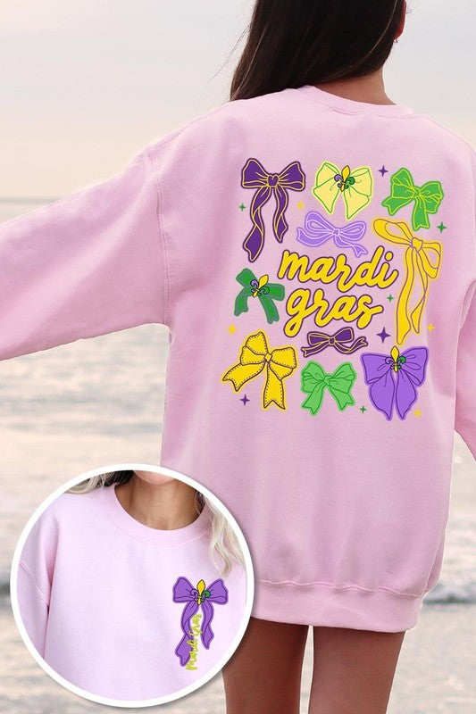 Mardi Gras Coquette Bows Graphic Sweatshirt