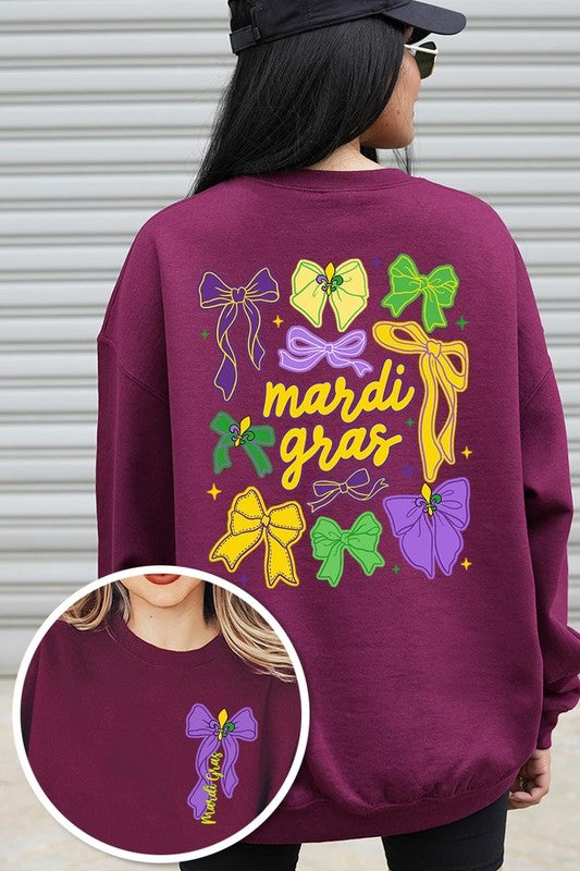 Mardi Gras Coquette Bows Graphic Sweatshirt