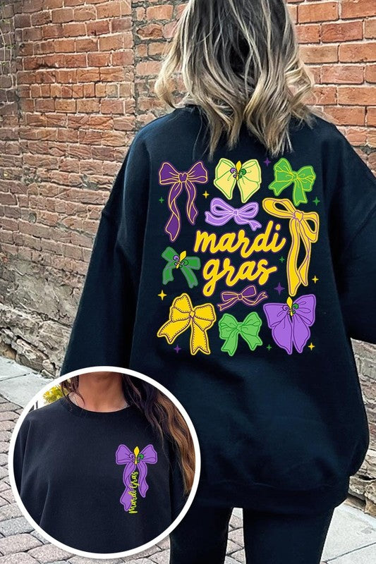 Mardi Gras Coquette Bows Graphic Sweatshirt