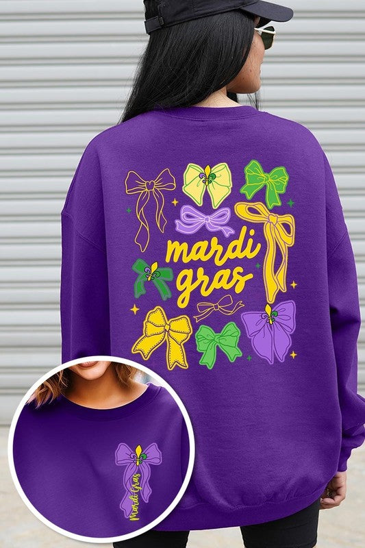 Mardi Gras Coquette Bows Graphic Sweatshirt