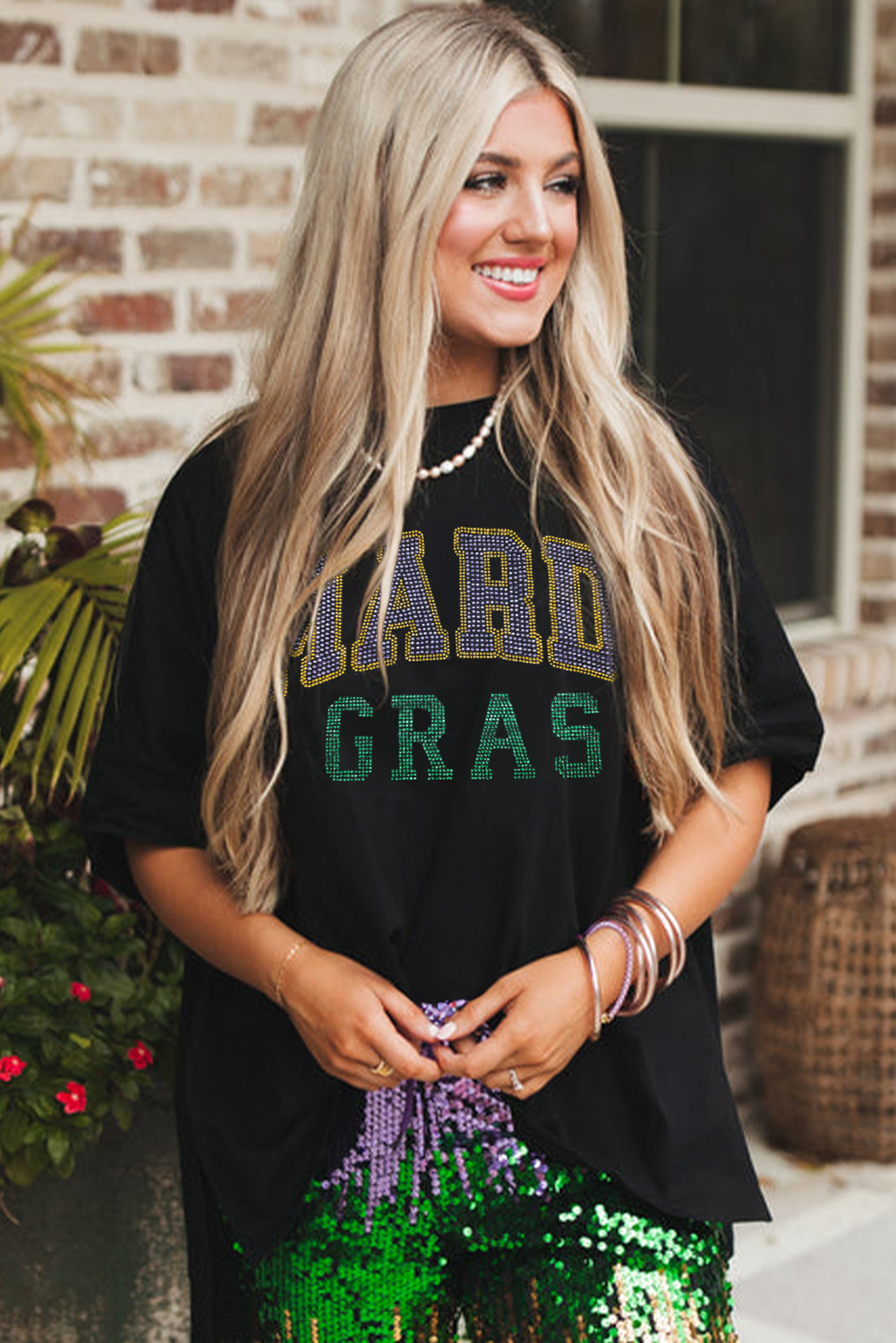 Rhinestone Mardi Gras T-Shirt