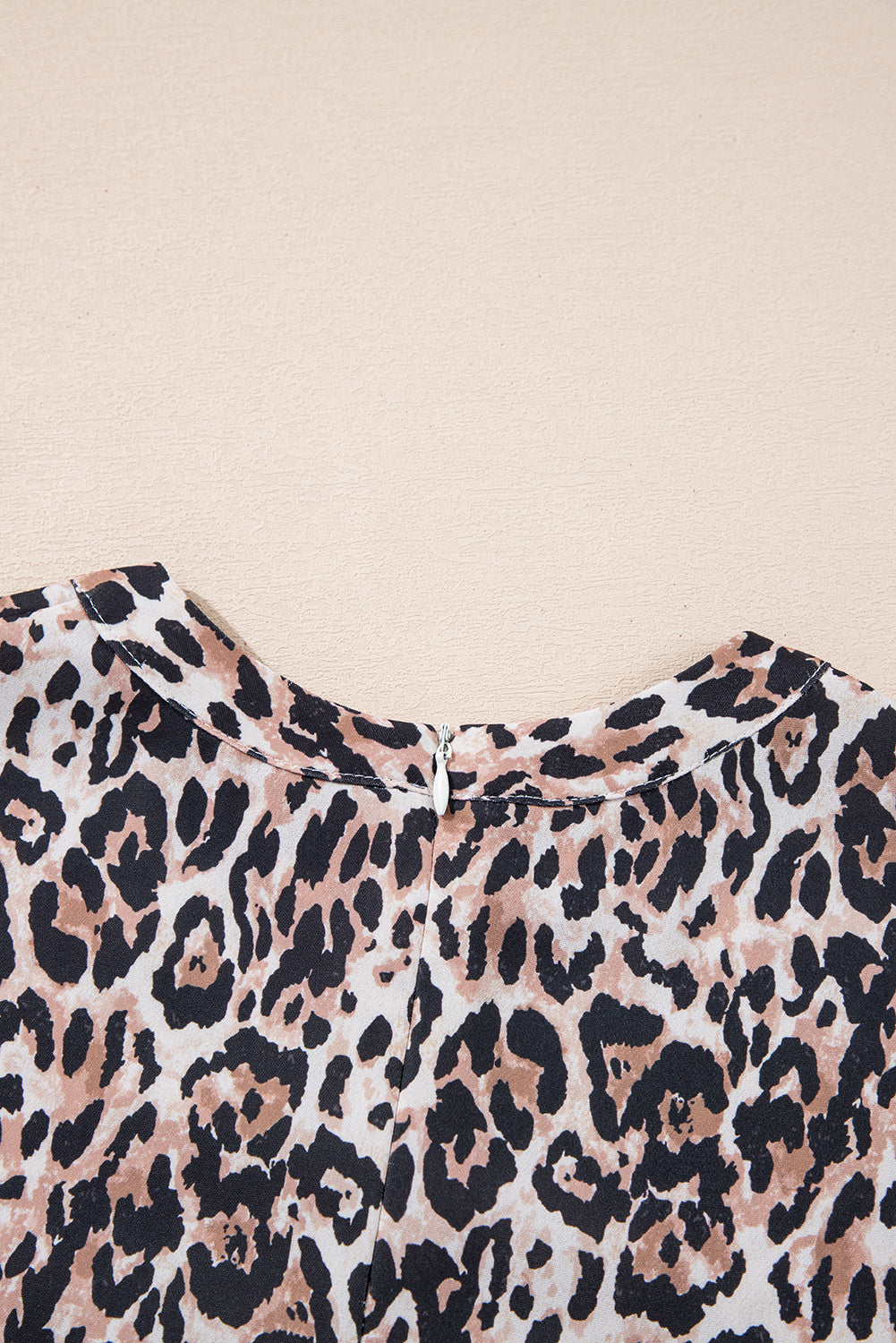 Leopard Print Crew Neck Shift Dress