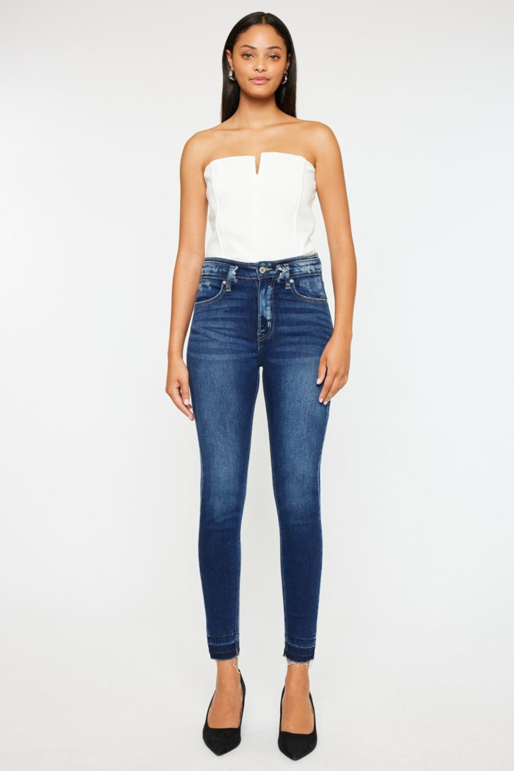 High Rise Ankle Skinny Jeans