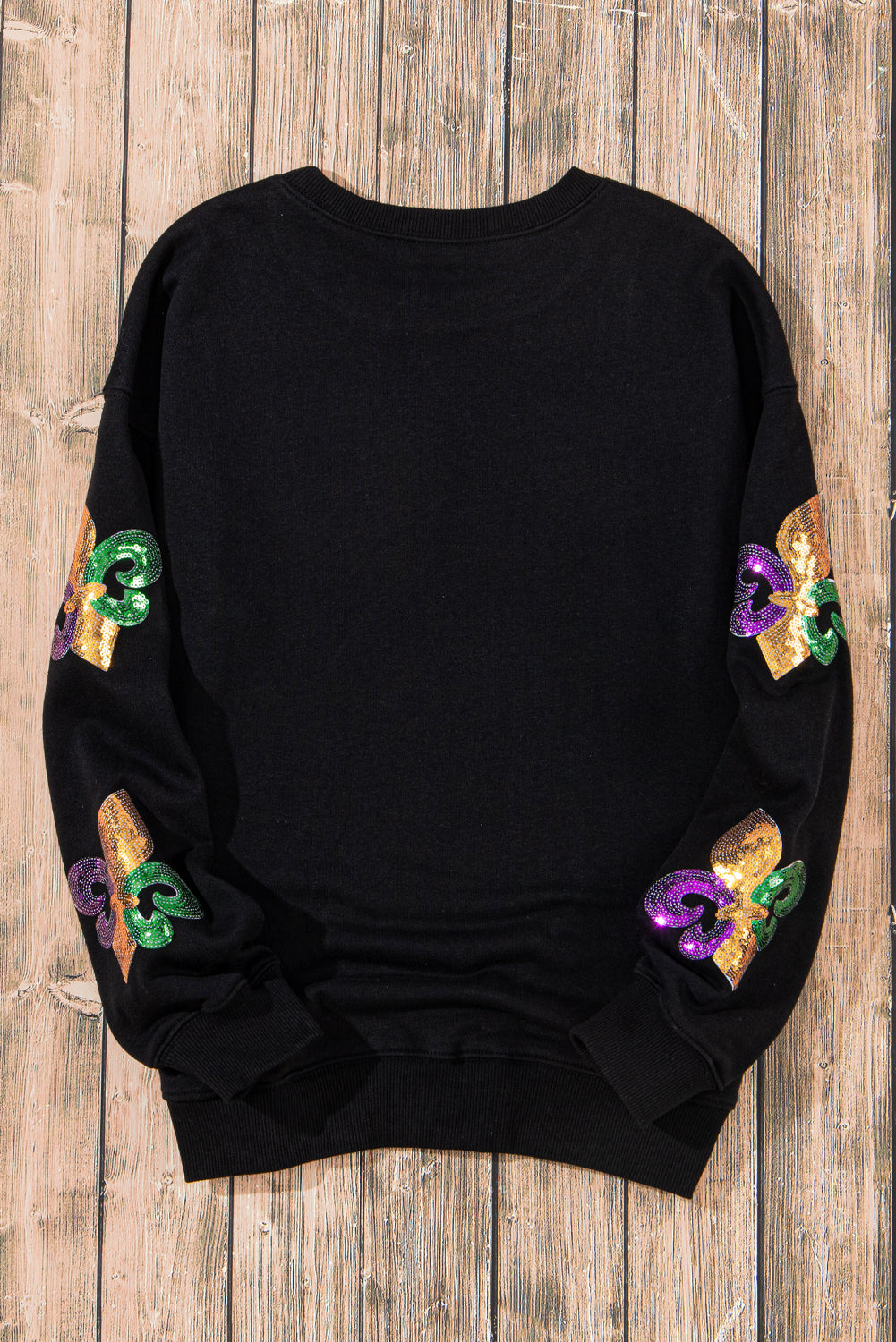 Sequin Mardi Gras Graphic Pullover Sweatshirt