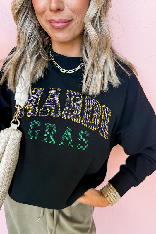 Rhinestone Mardi Gras Sweatshirt