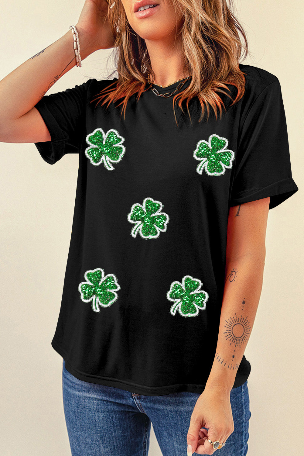 Four Leaf Clover Crewneck Tee