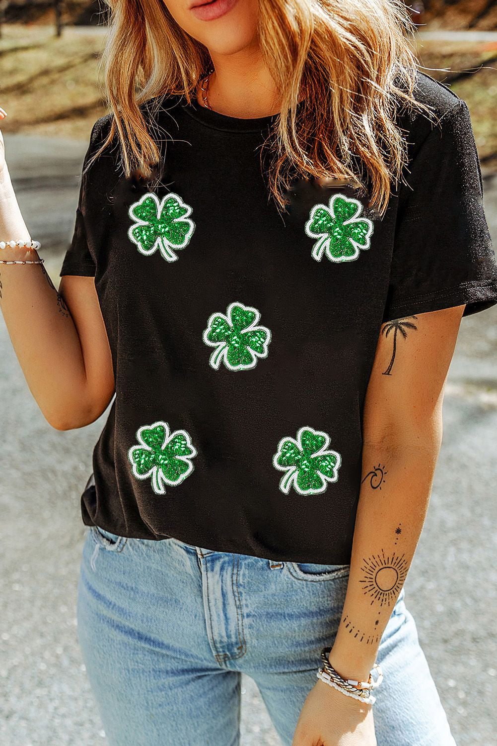 Four Leaf Clover Crewneck Tee