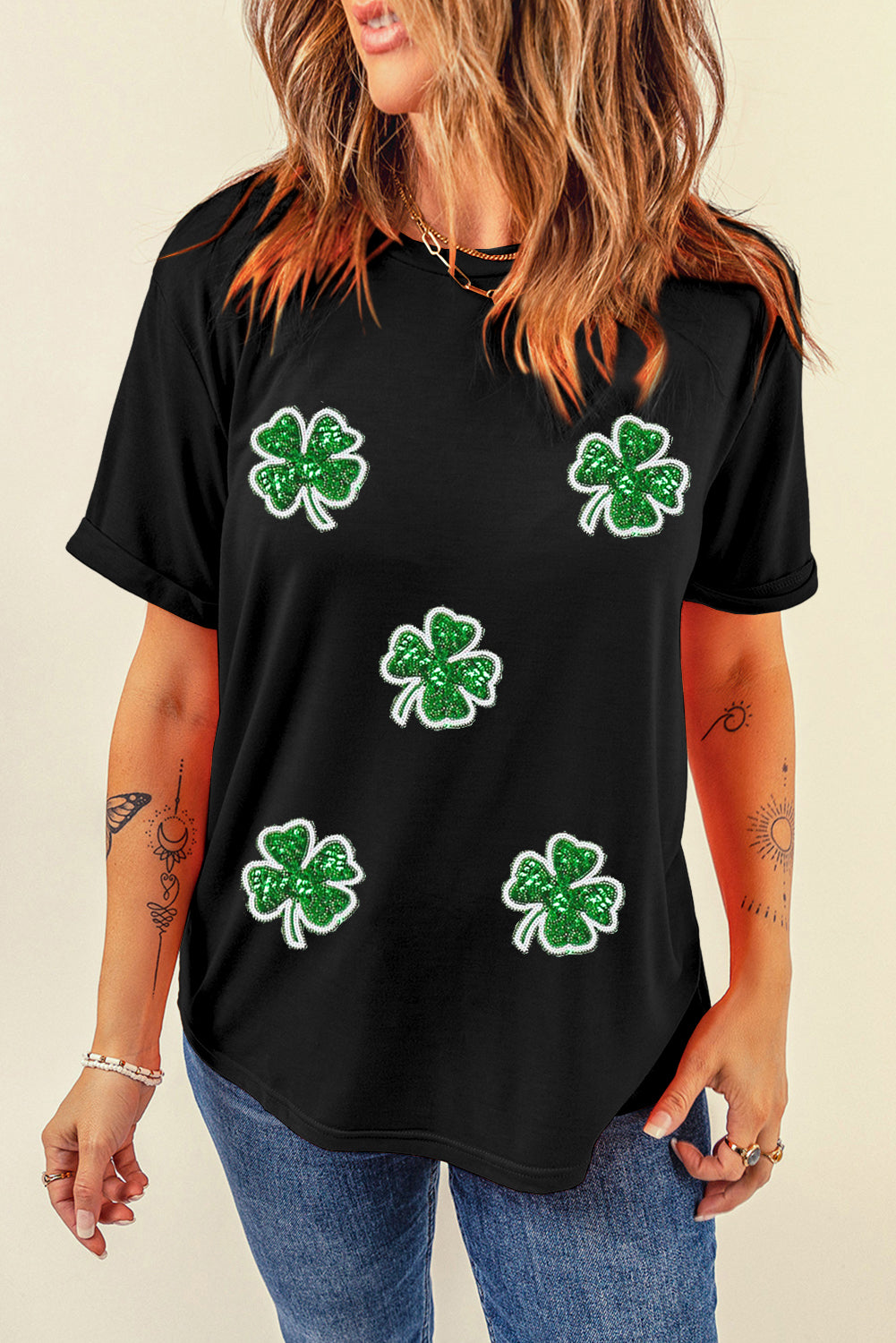 Four Leaf Clover Crewneck Tee