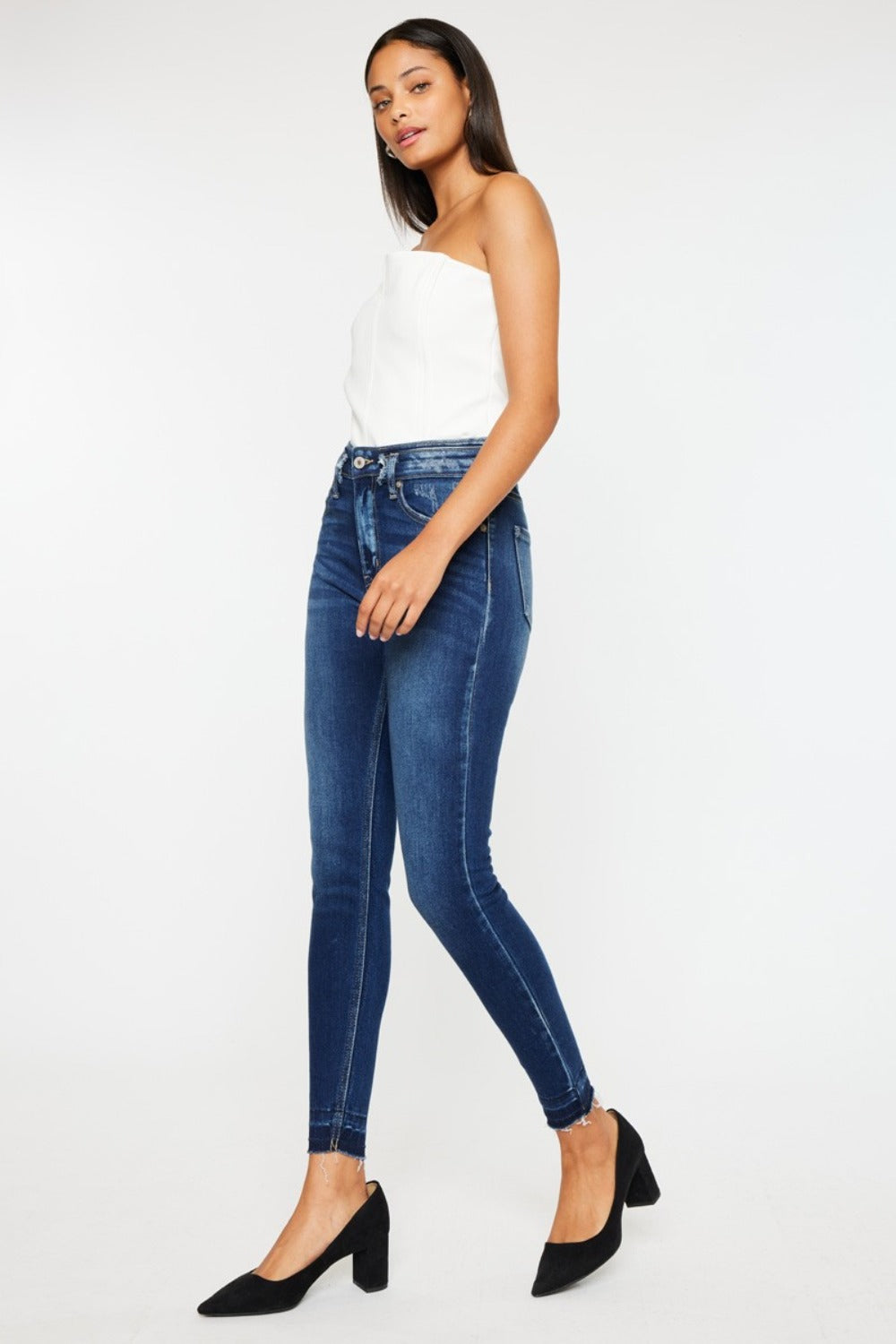 High Rise Ankle Skinny Jeans