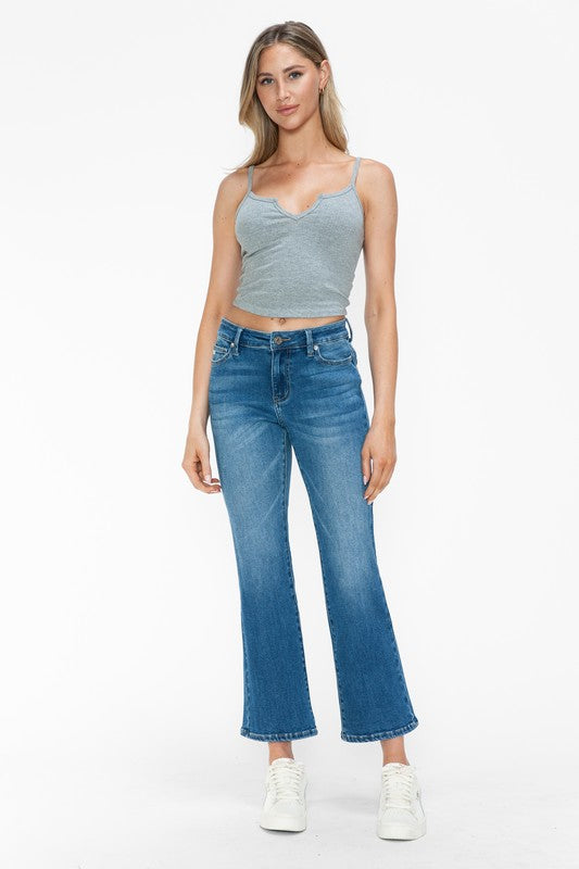 Cat's Whiskers Mid Rise Ankle Jeans