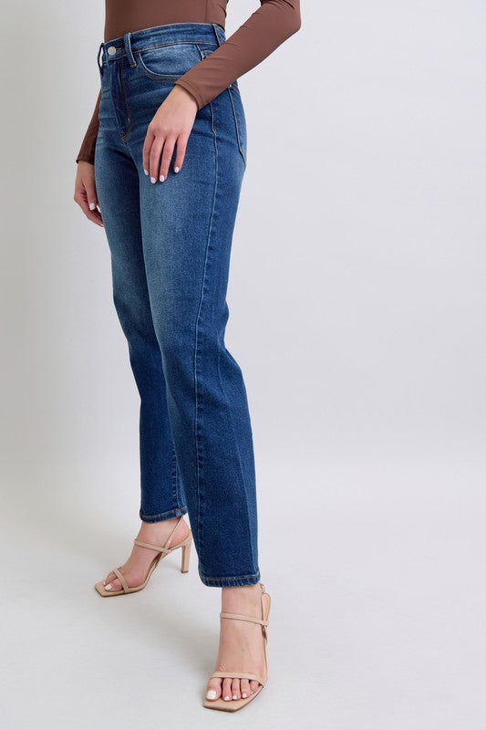 Side Seam Detail Straight Jeans with Pockets