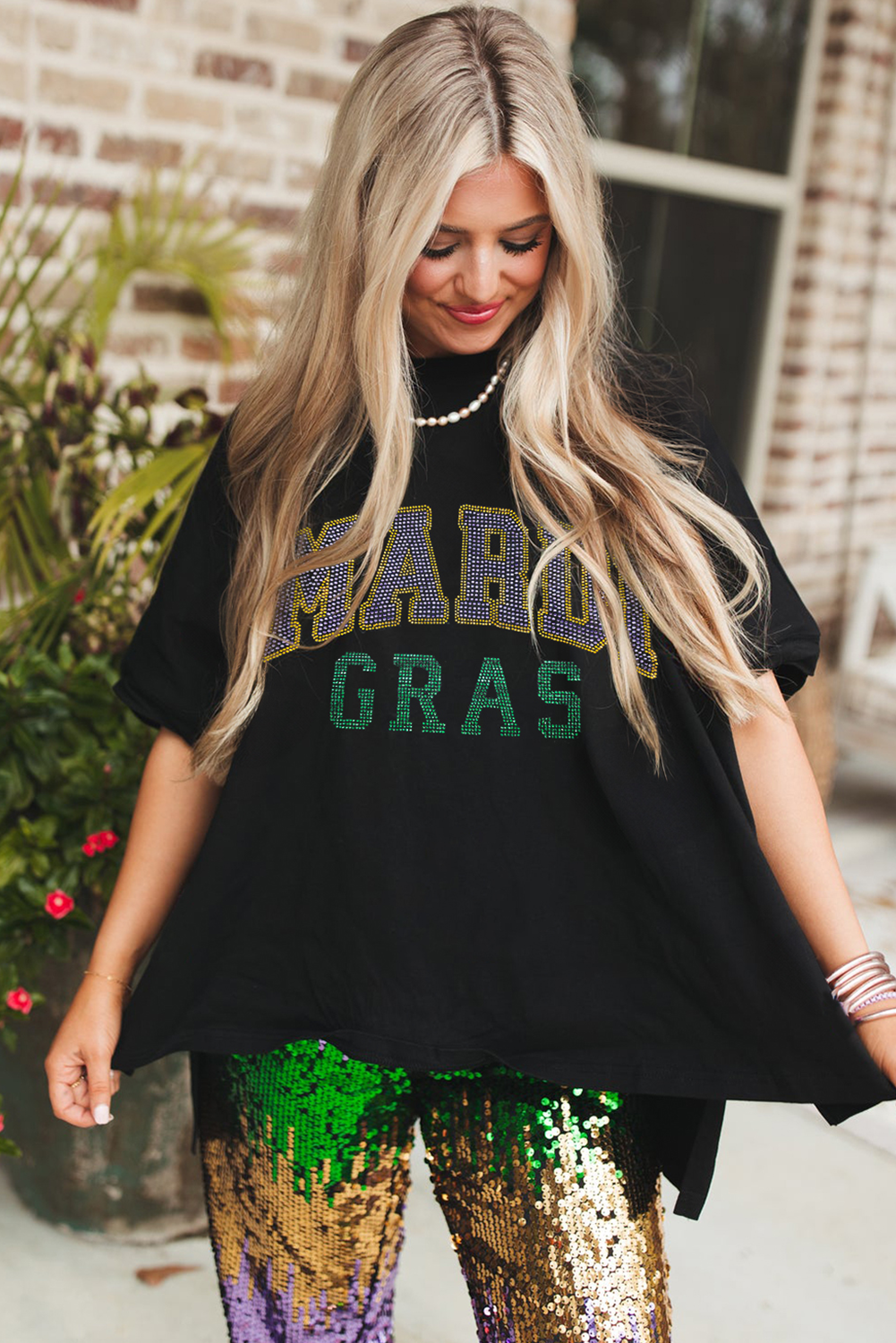 Rhinestone Mardi Gras T-Shirt