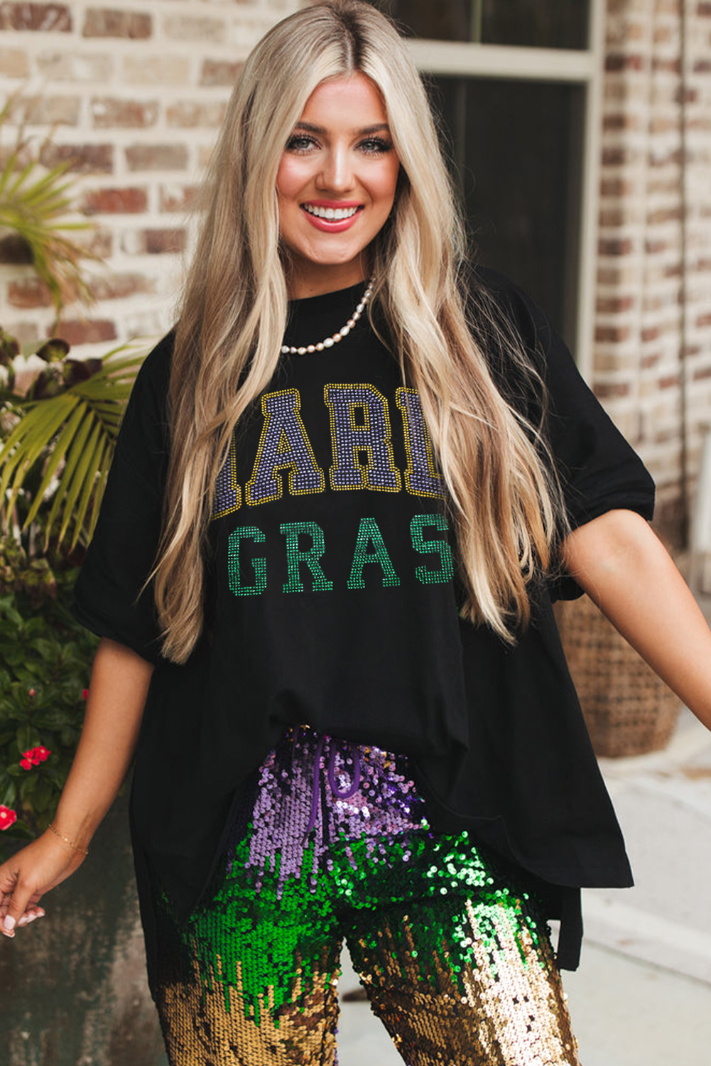 Rhinestone Mardi Gras T-Shirt