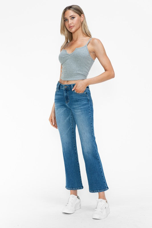 Cat's Whiskers Mid Rise Ankle Jeans