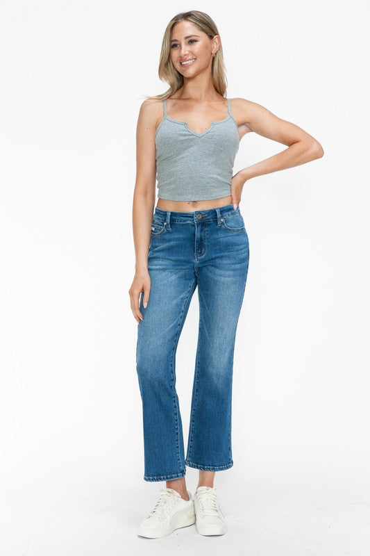 Cat's Whiskers Mid Rise Ankle Jeans