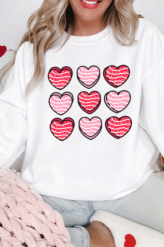 Heart Graphic Crewneck Valentines Pullover Sweatshirt