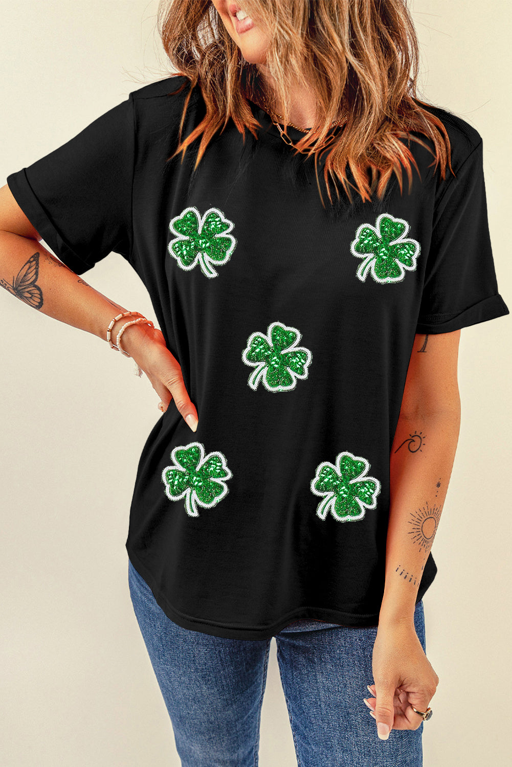 Four Leaf Clover Crewneck Tee