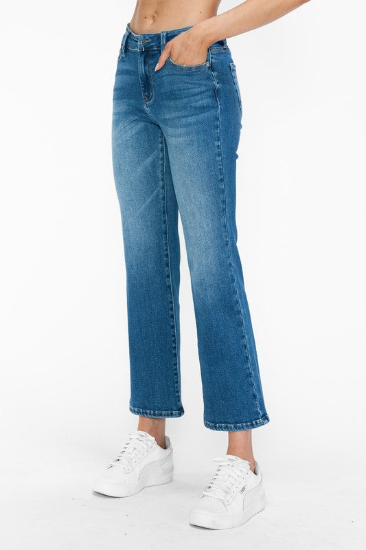 Cat's Whiskers Mid Rise Ankle Jeans